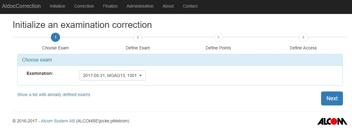 Step 1 - Initializing Exam