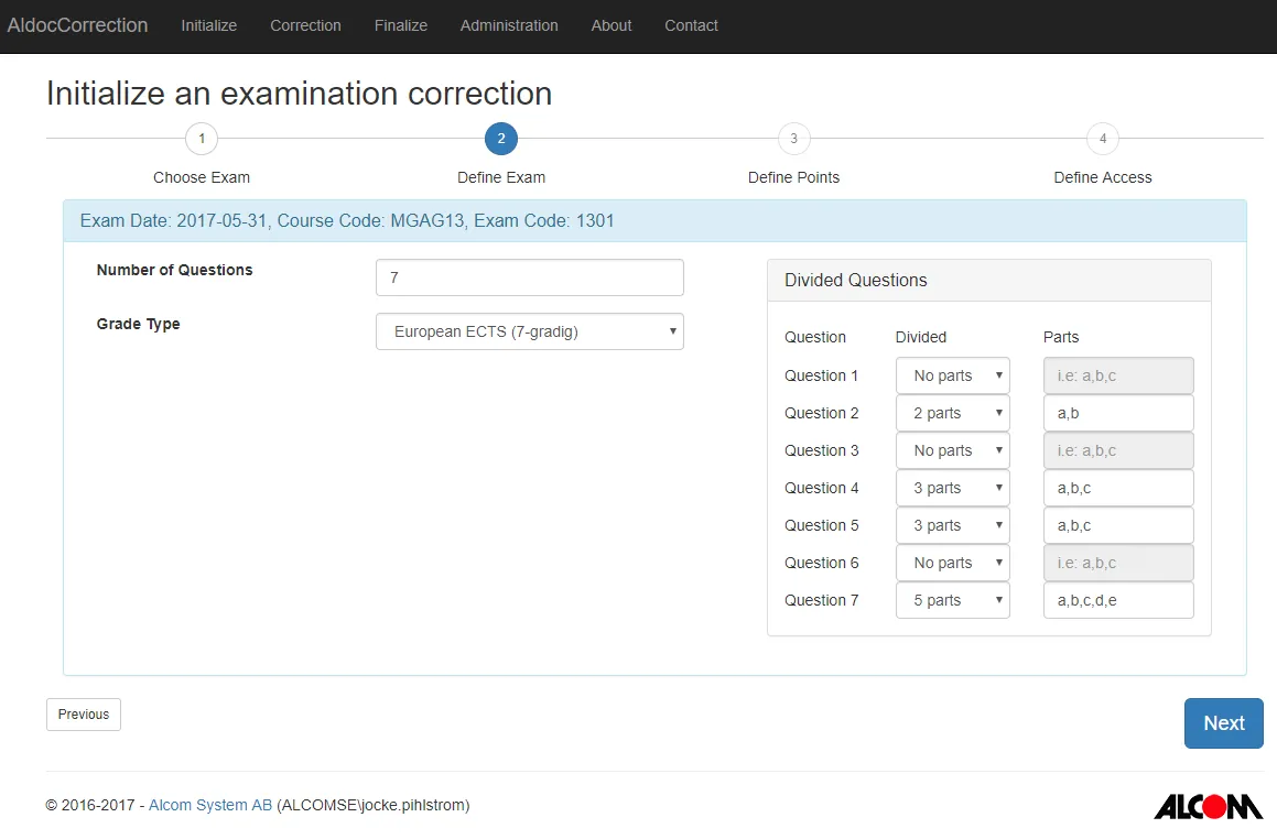 Step 2 - Initializing Exam