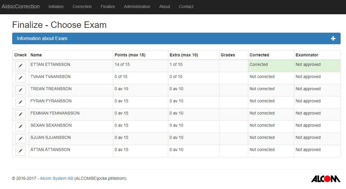 Page 2 - Finalize Exam