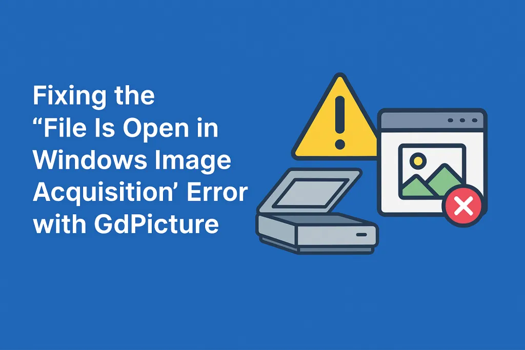 Featured image for article: Fixing the “File Is Open in Windows Image Acquisition” Error