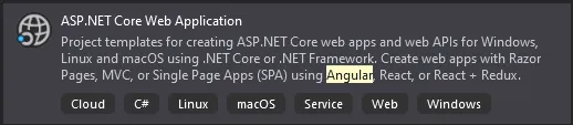 ASP.NET Core Web Application screenshot