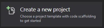 Create a new project Visual Studio screenshot