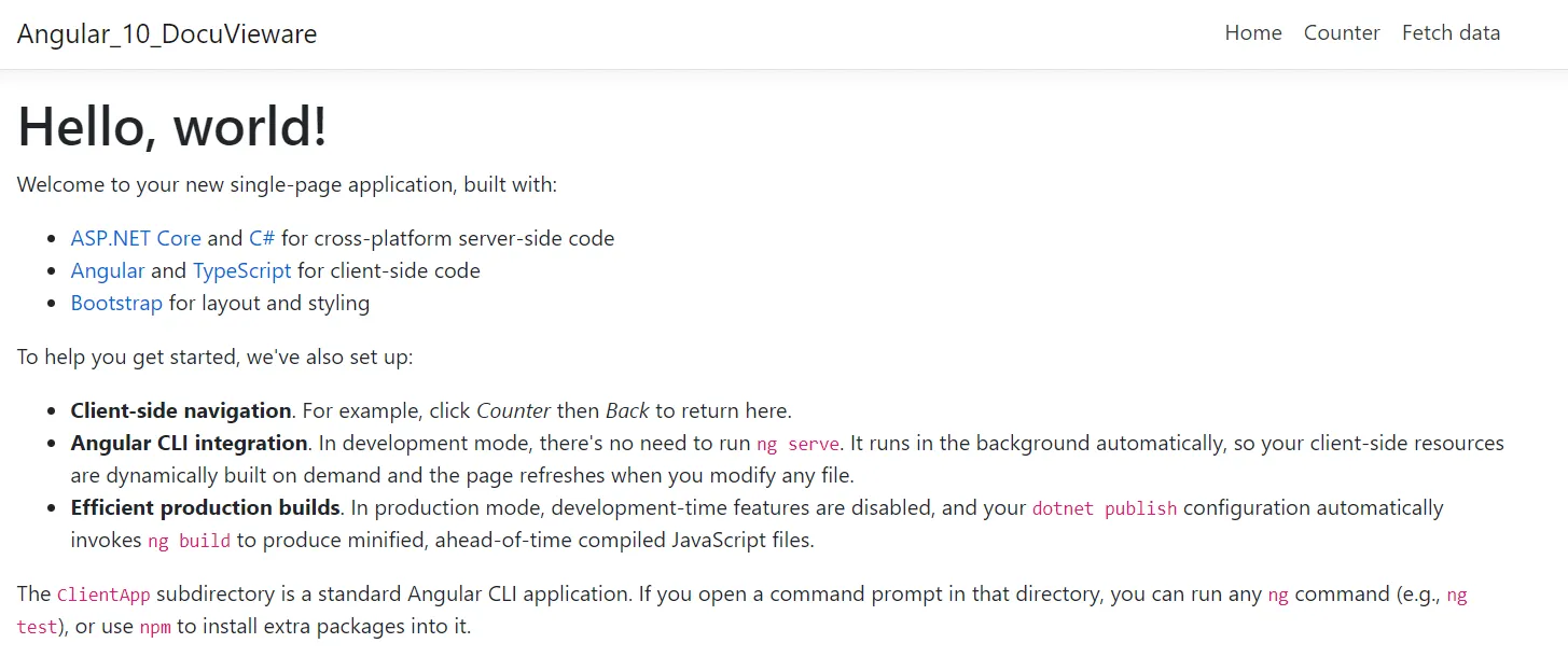 Project Angular/DocuVieware ready screenshot