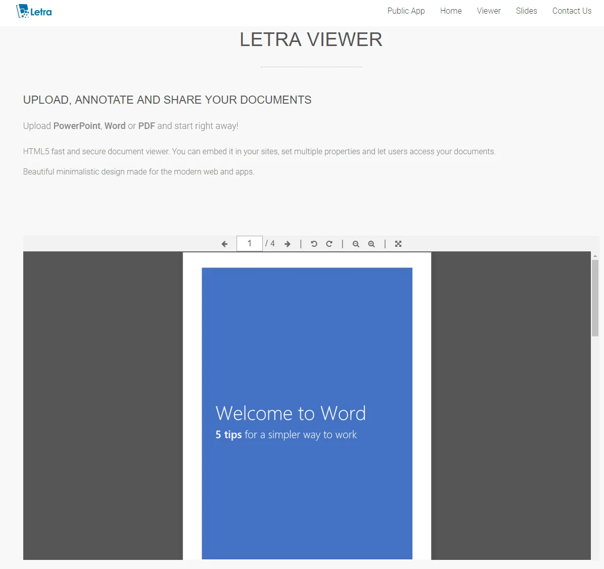 LETRA Viewer