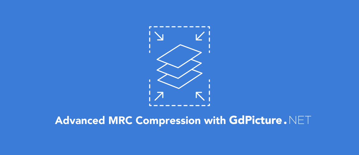 compression icon with text: advanced MRC compression with GdPicture.NET