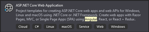 ASP.NET Core Web Application screenshot