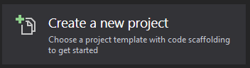 Create a new project Visual Studio screenshot