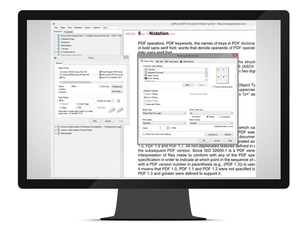 GdPicture.NET Document Printing Support for WinForms and web applications