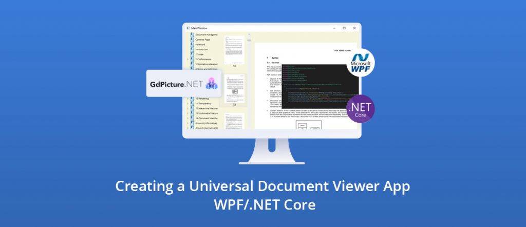 Illustration for the blog article about creating a universal document viewer app using WPF on .NET Core