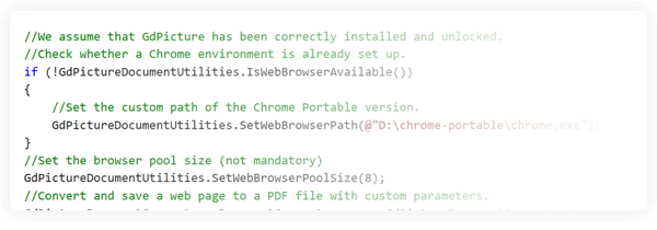 Illustration code Converting an HTML page to PDF