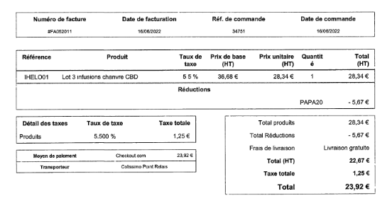 Screenshot of a PDF that includes several tables with different and complex layouts