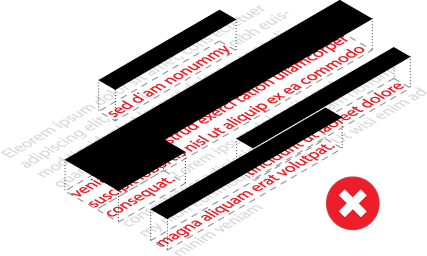 This is an illustration of a wrong PDF redaction process. Adding overlying black rectangles won't prevent people from unveiling hidden contents.